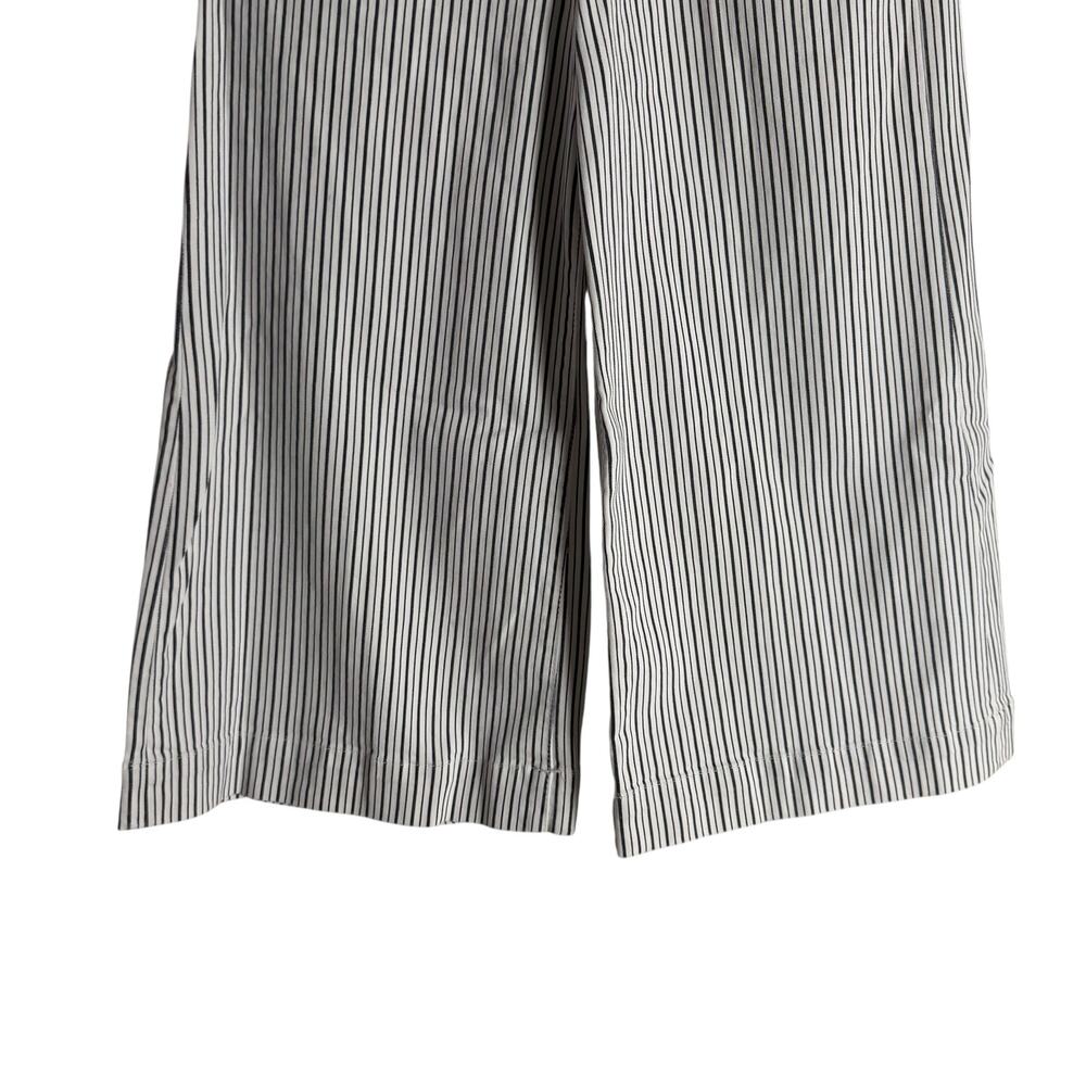 Frame White Striped Belted High Rise Wide Leg Cropped Culotte Pants Size 25 - Picture 4 of 10